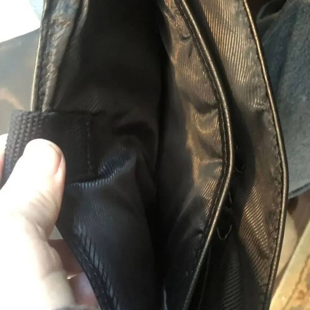 Kenneth Cole Reaction‎ Black Leather Messenger Bag Crossbody mBusiness Satchel